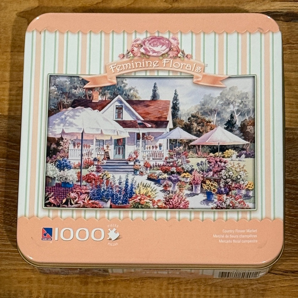 Feminine Florals “Country Floral Market) 1000- Piece Jigsaw Puzzle (EUC)